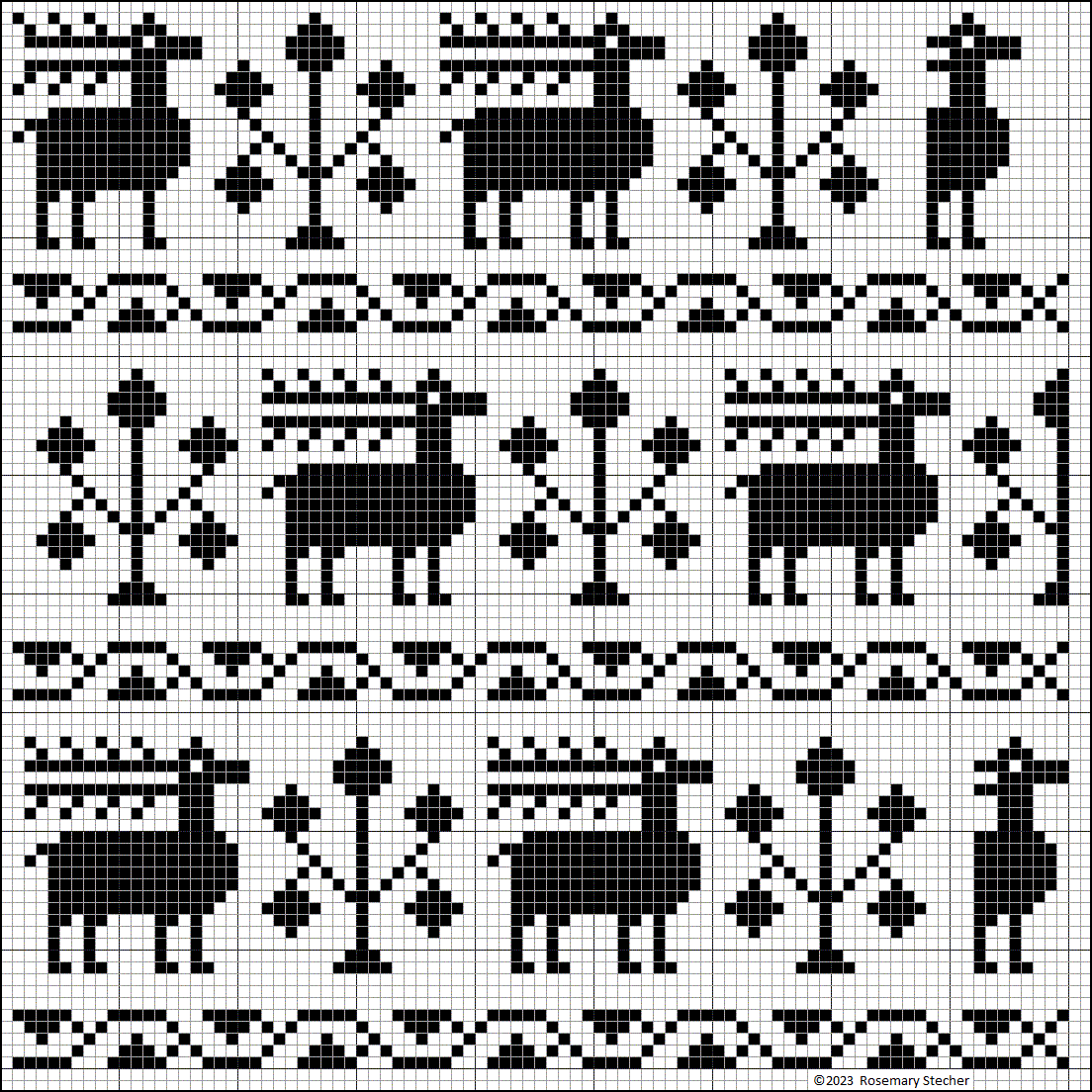 Chart for Double Running Stitch Embroidery